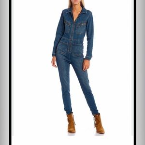 Free People Lennox Denim Jumpsuit